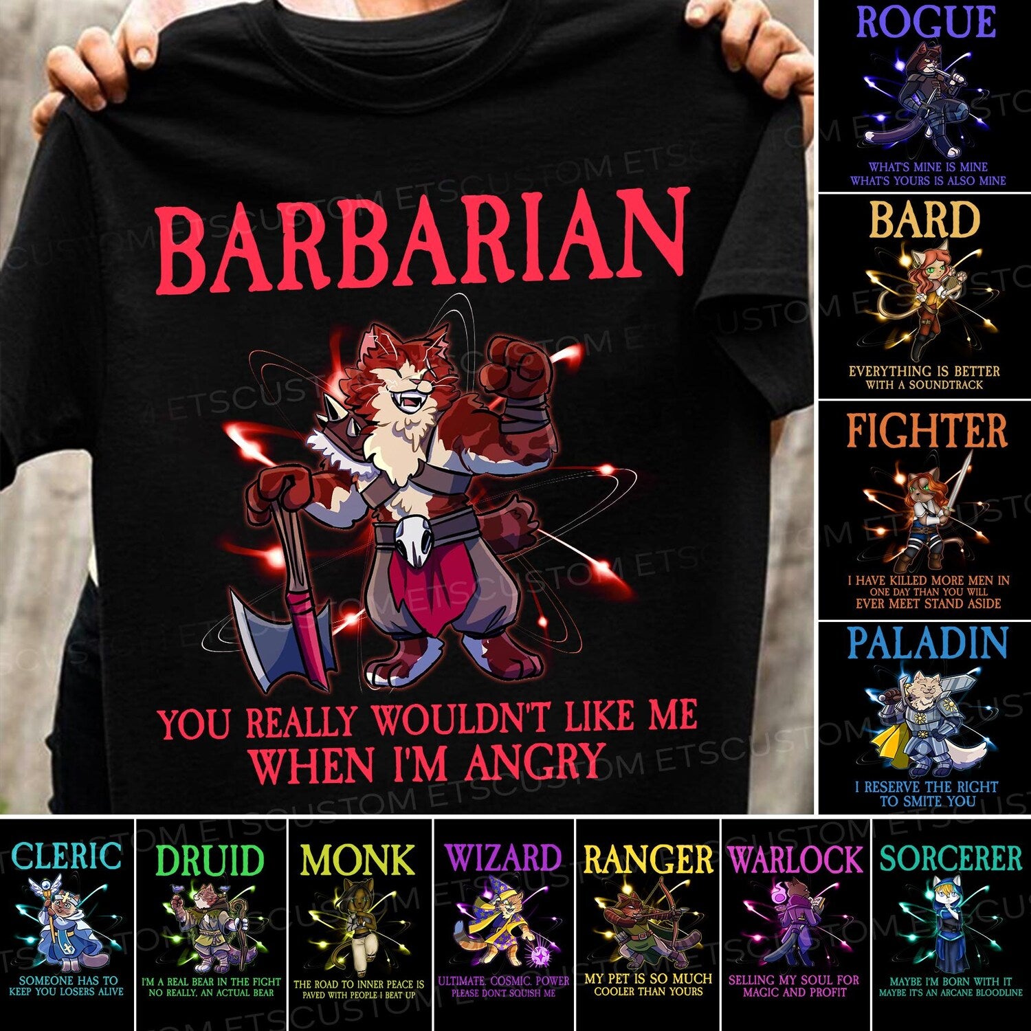 Class Dnd Shirt, Dnd Gifts for Players, Custom Dnd Party Name T Shirt, Dnd Dad T-Shirt, D20 Dice Shirt, Customized Dnd Player Gift