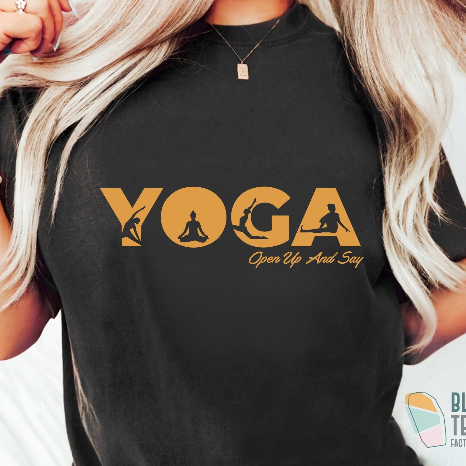Yoga Open Up And Say Namaste Yogi T-Shirt, Trendy Positive Meditation Yoga Lover Fitness TShirt, Yoga Outfit Class Instructor Women Yoga Tee
