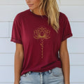 Namaste T-shirt | Yoga Spiritual Peace Mindful Quote Crewneck Meditation Golden Lotus Tshirt Jersey Short Sleeve Unisex