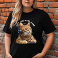 t-shirt with cute gamer kitten, gamer cat, influencer cat, funny t-shirt, gift for friend, gift for gamer, t-shirt for dj, fashion t-shirt