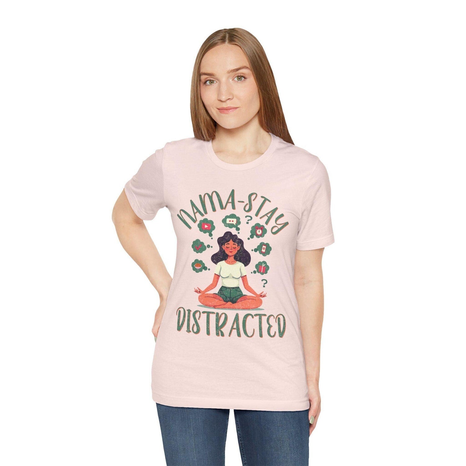 Funny Yoga Unisex Jersey Short Sleeve Tee: Nama-stay Distracted Graphic Shirt Gift