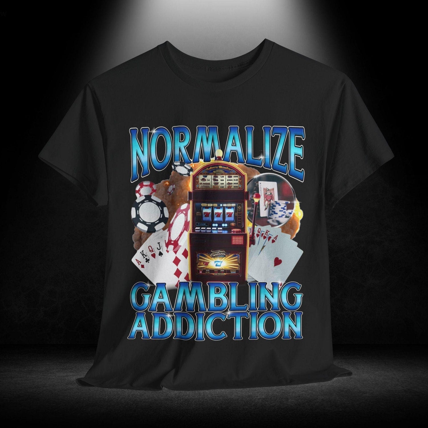 Slot Machine Poker Chips T-Shirt | Funny Gambling Casino Tee | Gift For Gamblers & Poker Fans