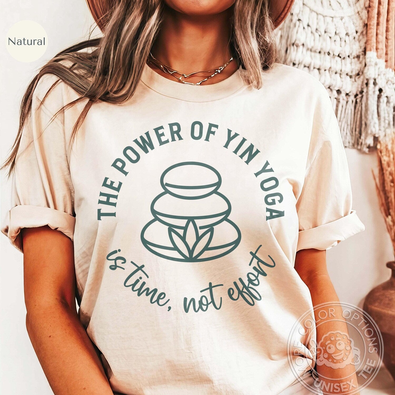 Boho Yin Yoga Slogan Shirt: Comfy Wellness Fitness T-Shirt Yin Yoga Design Gift