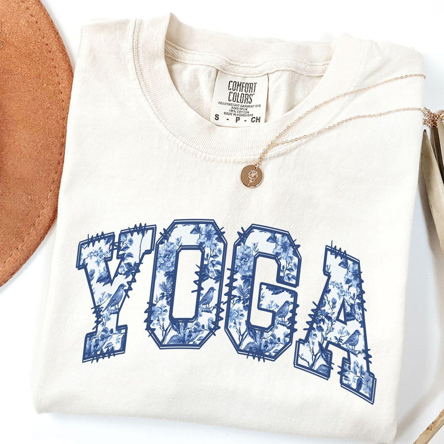 Comfort Colors Yoga Lover Shirt | Chinoiserie Fitness Workout Exercise Mom Tee