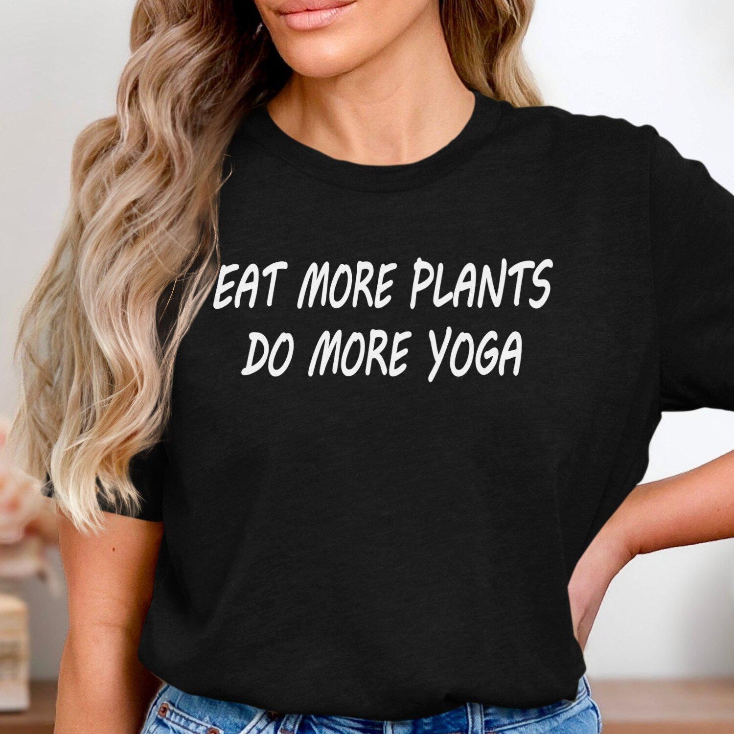 Vegan Shirt | Eat More Plants Do More Yoga Plant Based Lover Healthy Lifestyle Mindful Quote TShirt