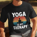 Funny Yoga Therapy T-Shirt | Yoga Is My Therapy Mens Workout Meditation Humor Lover Gift Tee