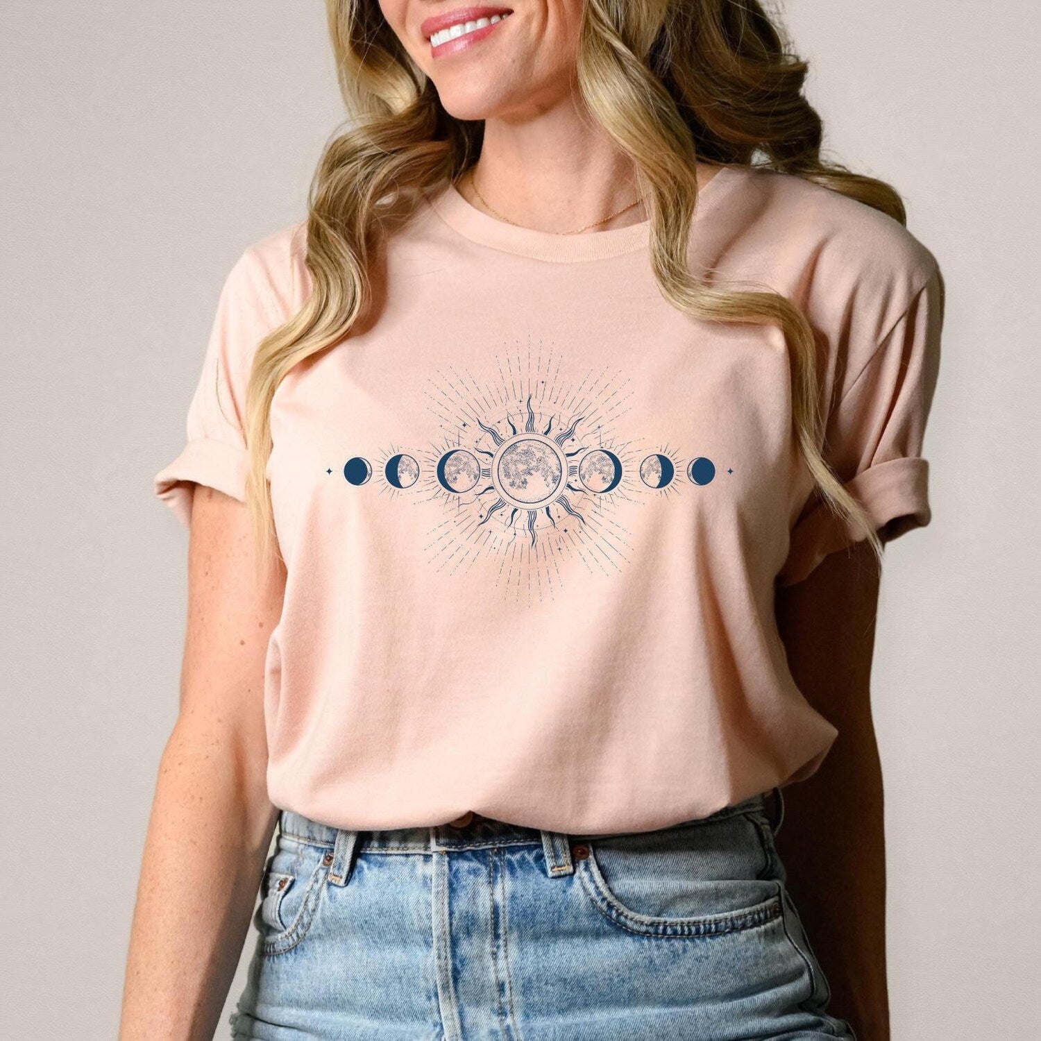 Yoga Shirt | Celestial Sun Moon Boho Spiritual Instructor Zen Mystical Yoga Gifts Tee
