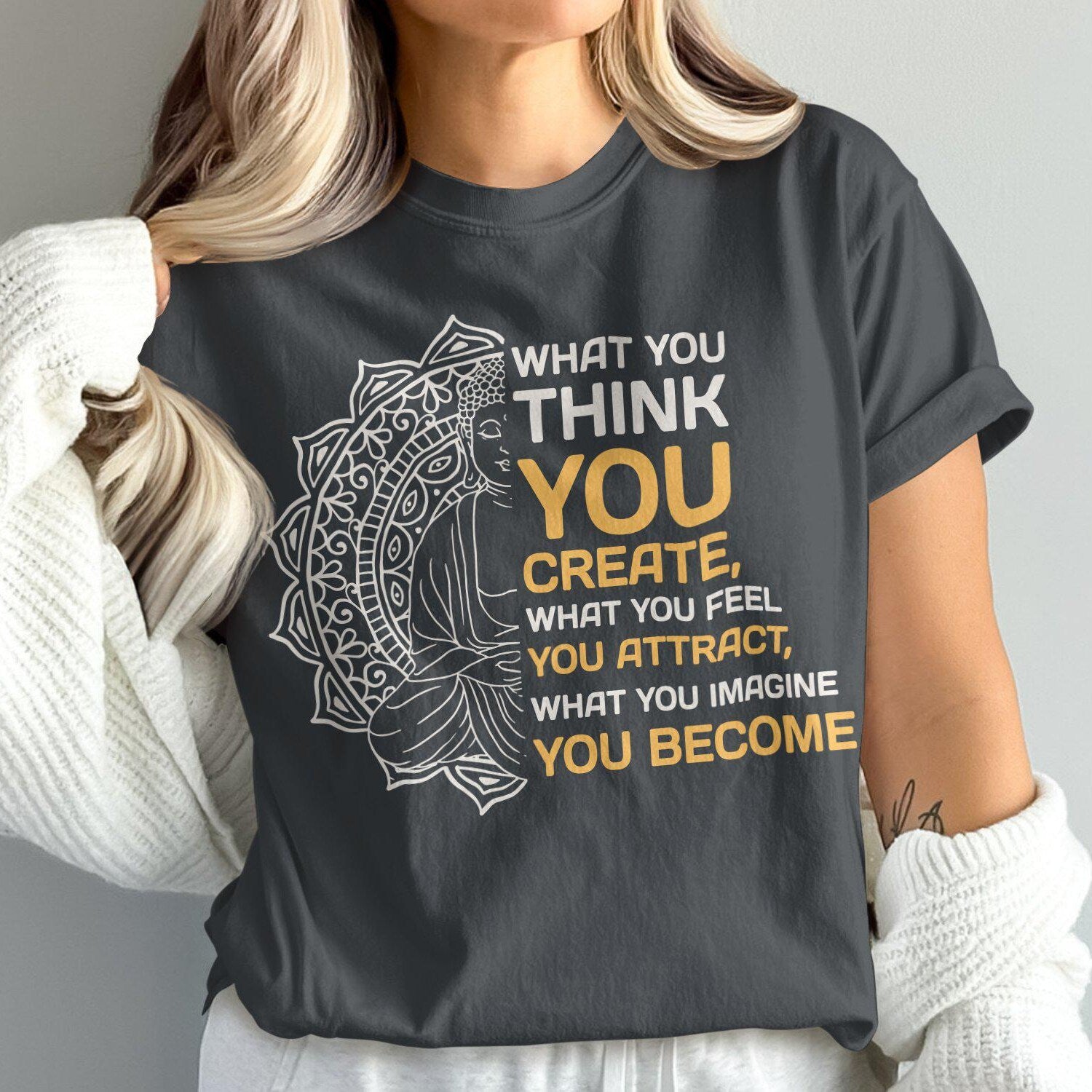 Comfort ColorsÂ® Buddha Meditation Quotes T-Shirt: Motivational Spiritual Tee