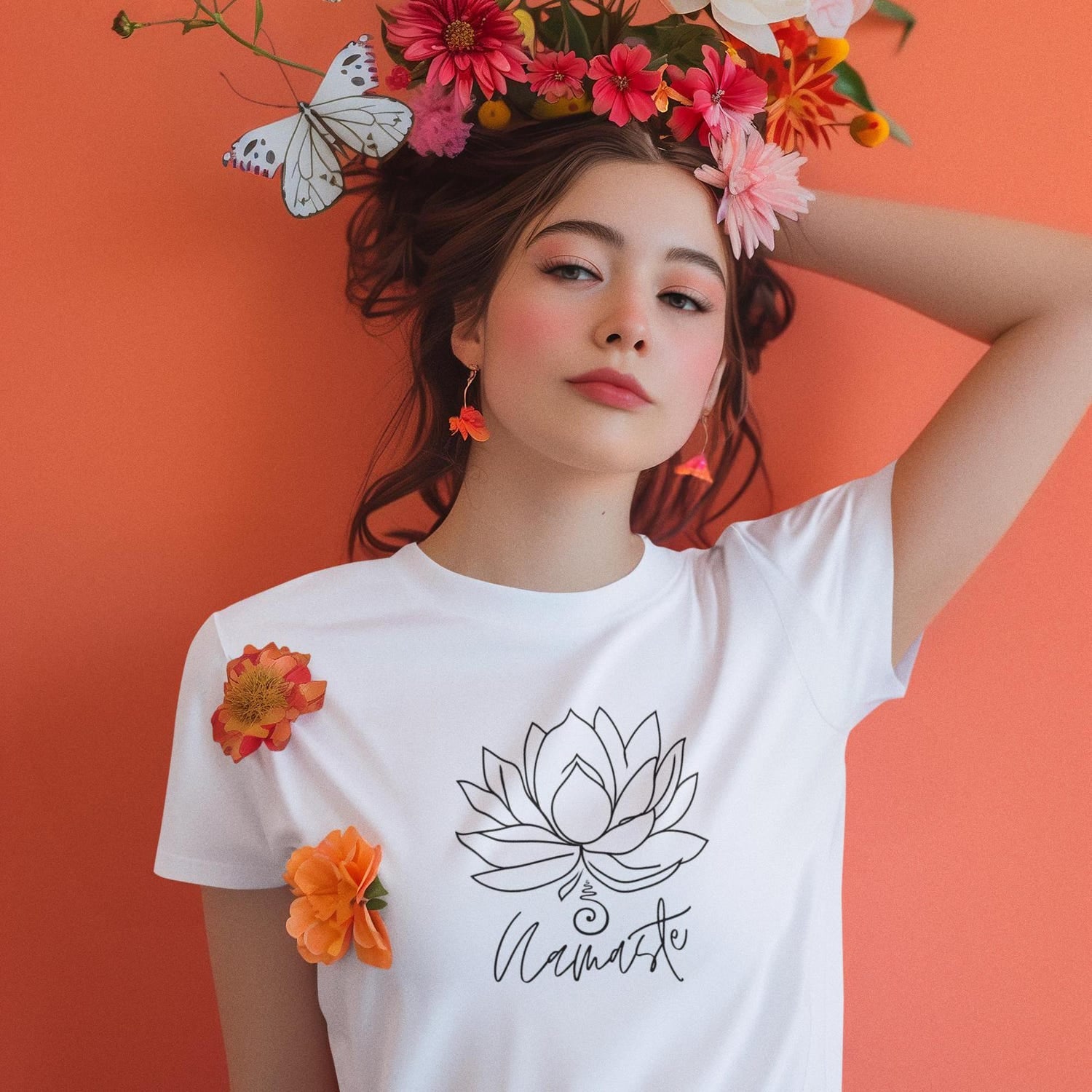 Namaste T-Shirt | Minimalist Lotus Design Unisex Classic Tee