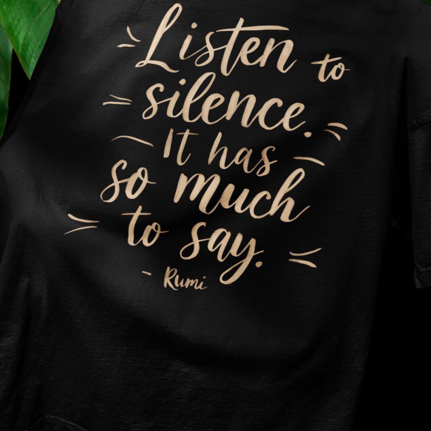 Rumi Quote Mindfulness Shirt | Listen Silence Has So Much Say Spiritual Poetry Minimalist Comfort Colors TShirt Tee