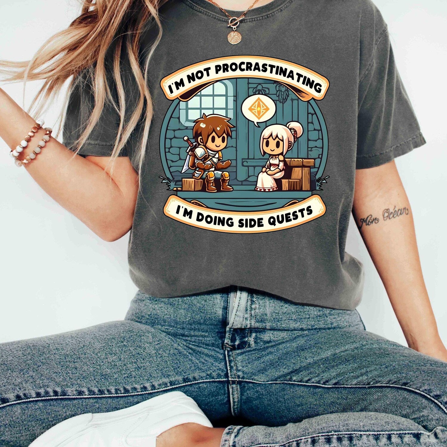 Comfort Colors Shirt I'm Not Procrastinating I'm Doing Side Quests Shirt Cute Side Quest Lovers Gaming Apparel Procrastination Humor Shirt