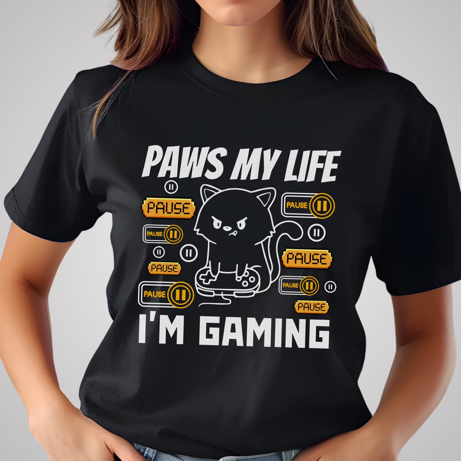 Video Gamer Cat Shirt | Funny Gaming Graphic Tee | Cute Kitty Gaming T-shirt