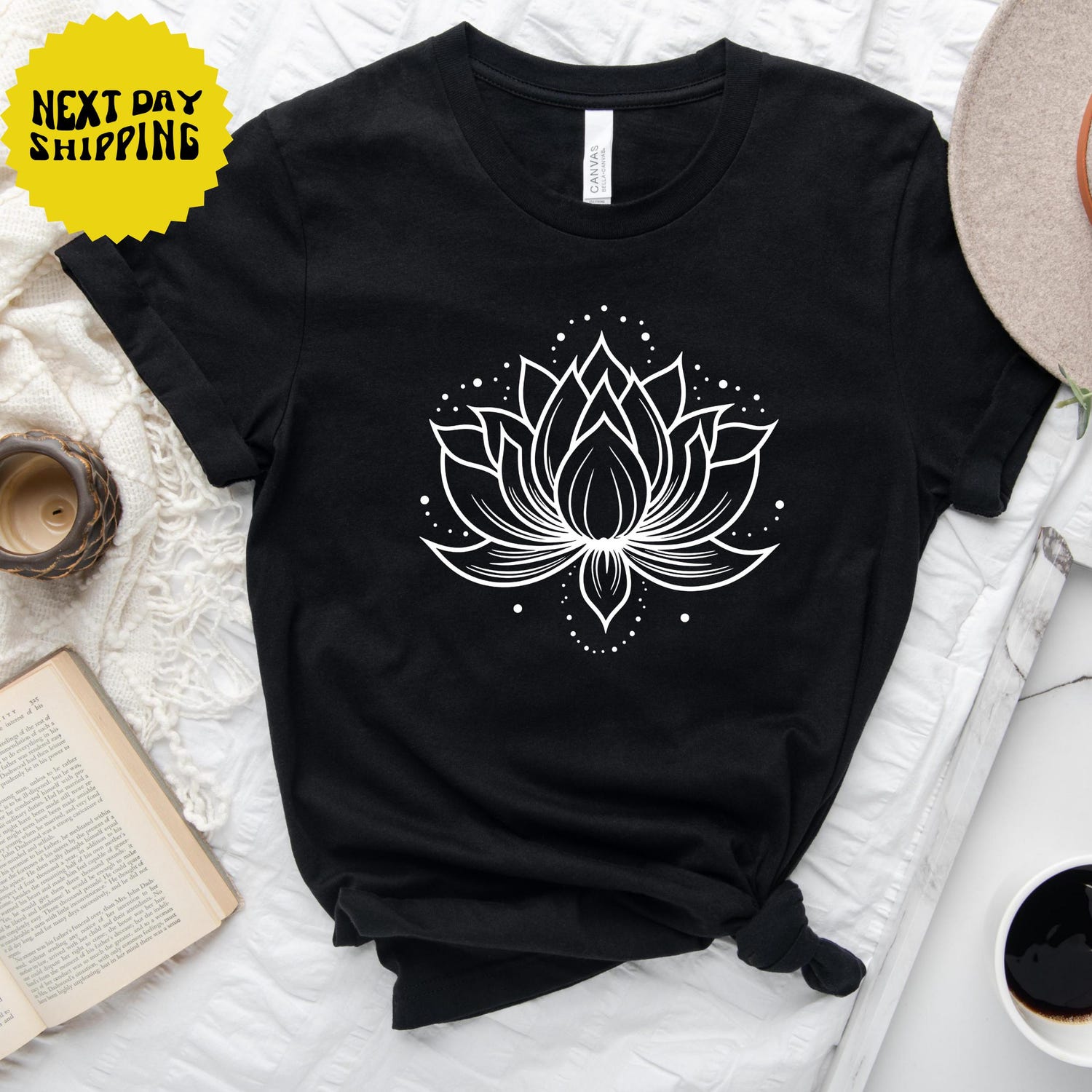 Lotus Flower T-Shirt: Botanical Mandala Yoga Shirt