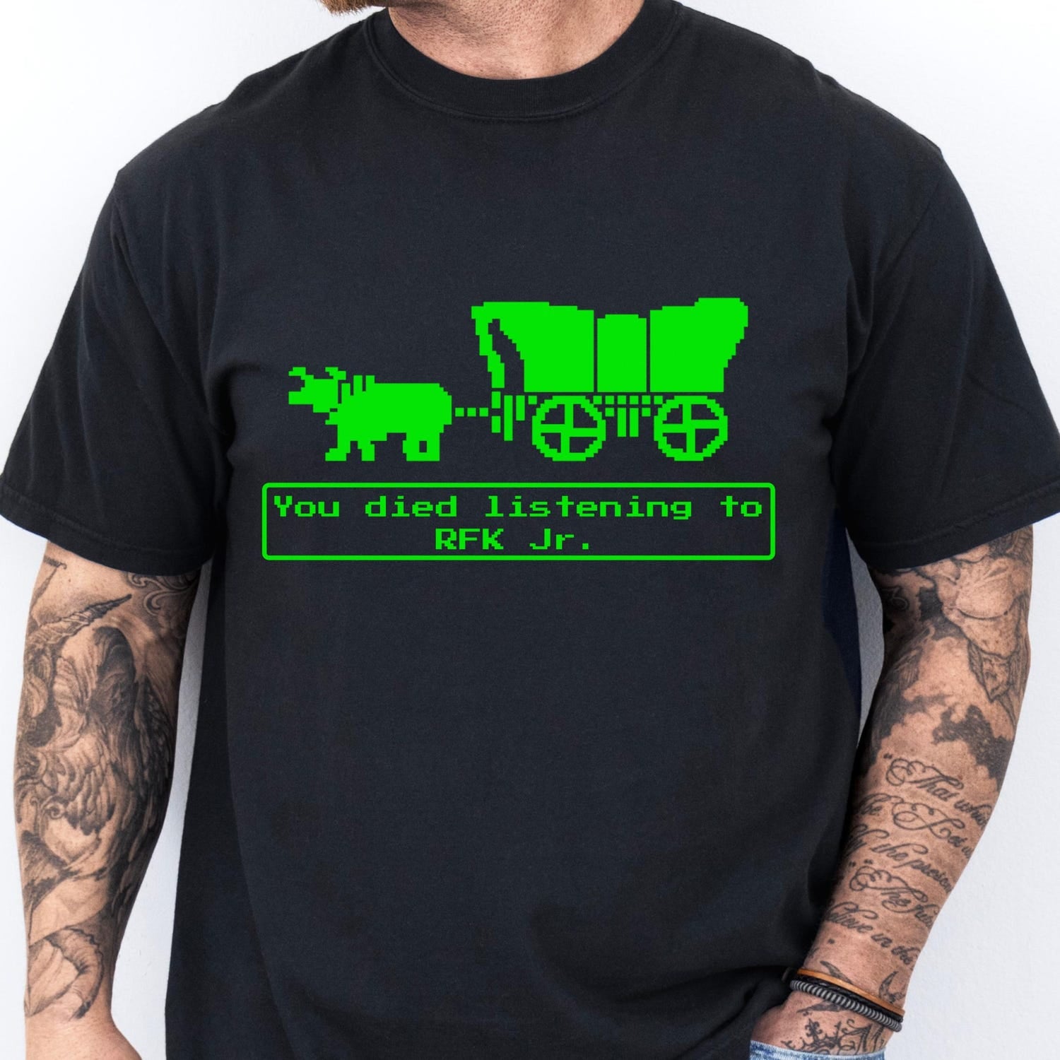 RFK Jr Oregon Trail T-Shirts | Funny Political Meme Tee | Vintage Game Humor Shirt