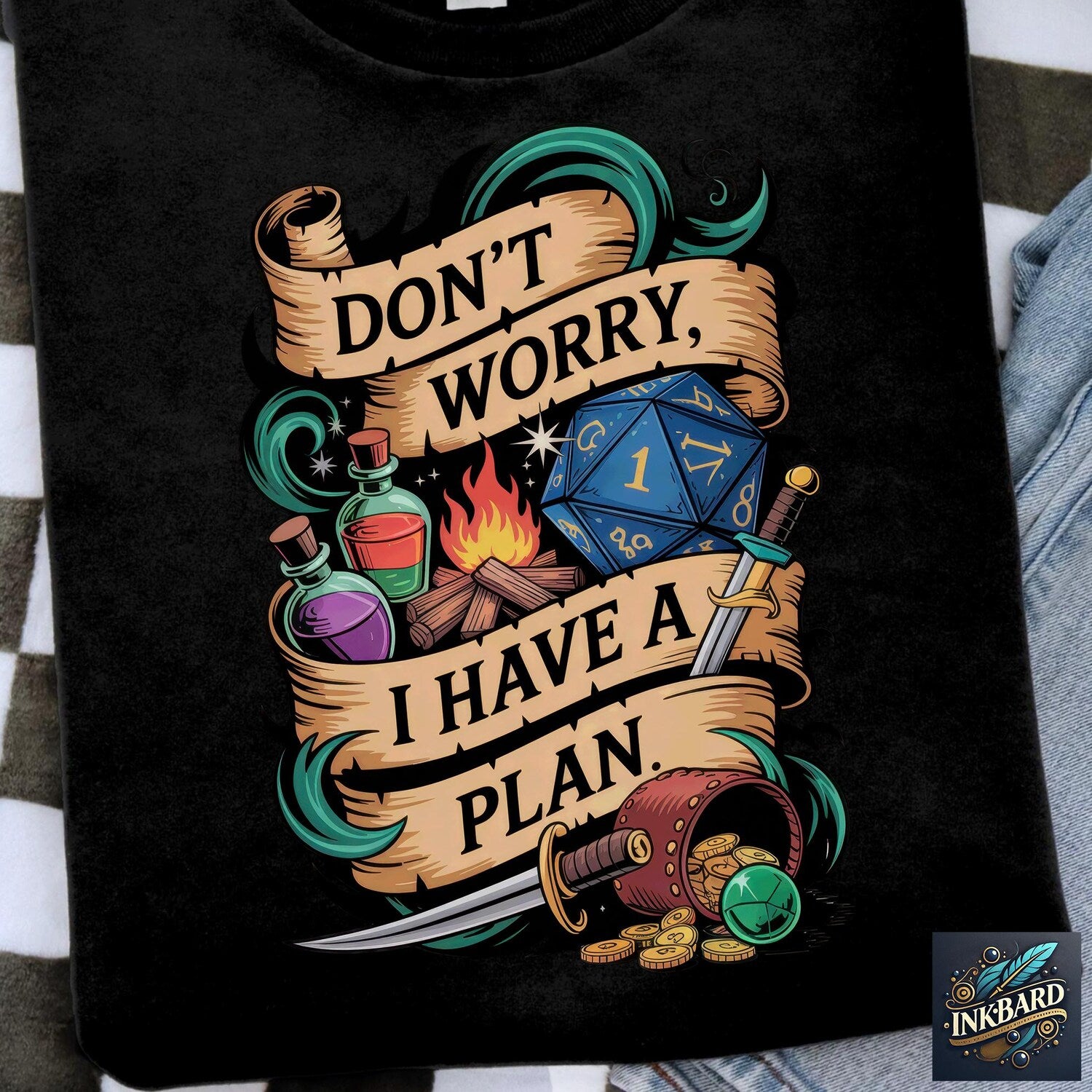 Tabletop Gaming Funny Fantasy RPG Shirt Sublimation Shirt Design Tshirt PNG Instant Digital Download Only
