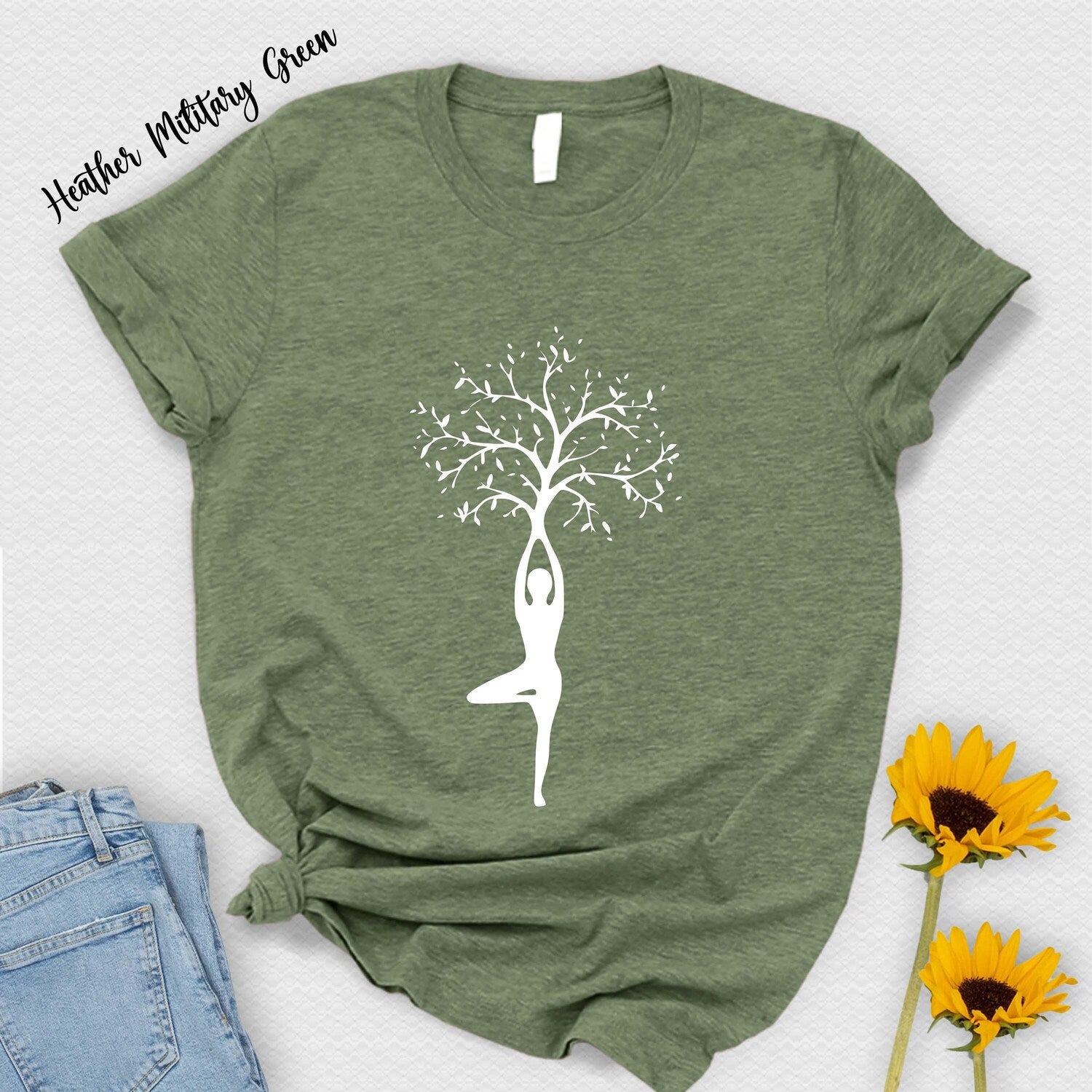 Yoga Tree Pose T-Shirt: Spiritual Meditation Gift