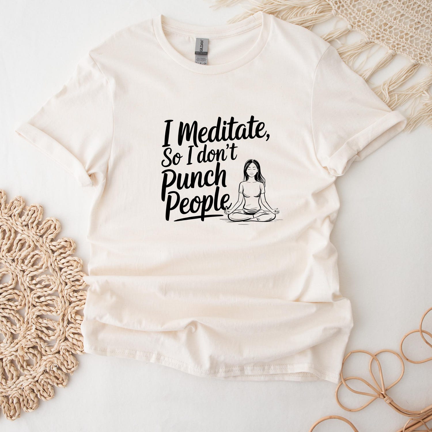 Retro Meditation T-Shirt: Funny Yoga Graphic Tee for Nostalgia