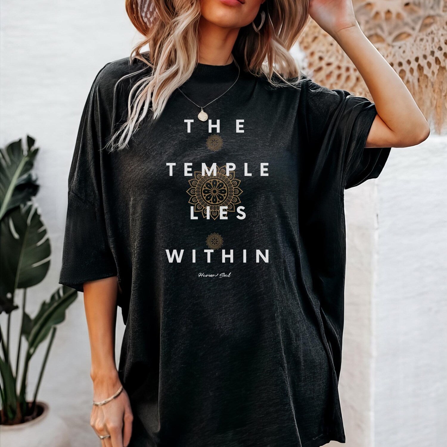 Spiritual Mandala T Shirt | The Temple Lies Within Zen Yoga Boho Tee