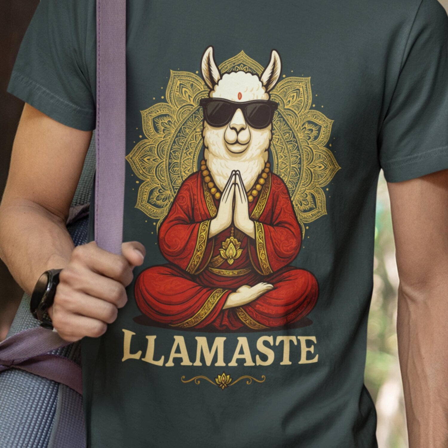 Funny Yoga Shirt | Llama Yoga Meditation Spiritual Animal Zen Mindful Living Gift Tee Men Women