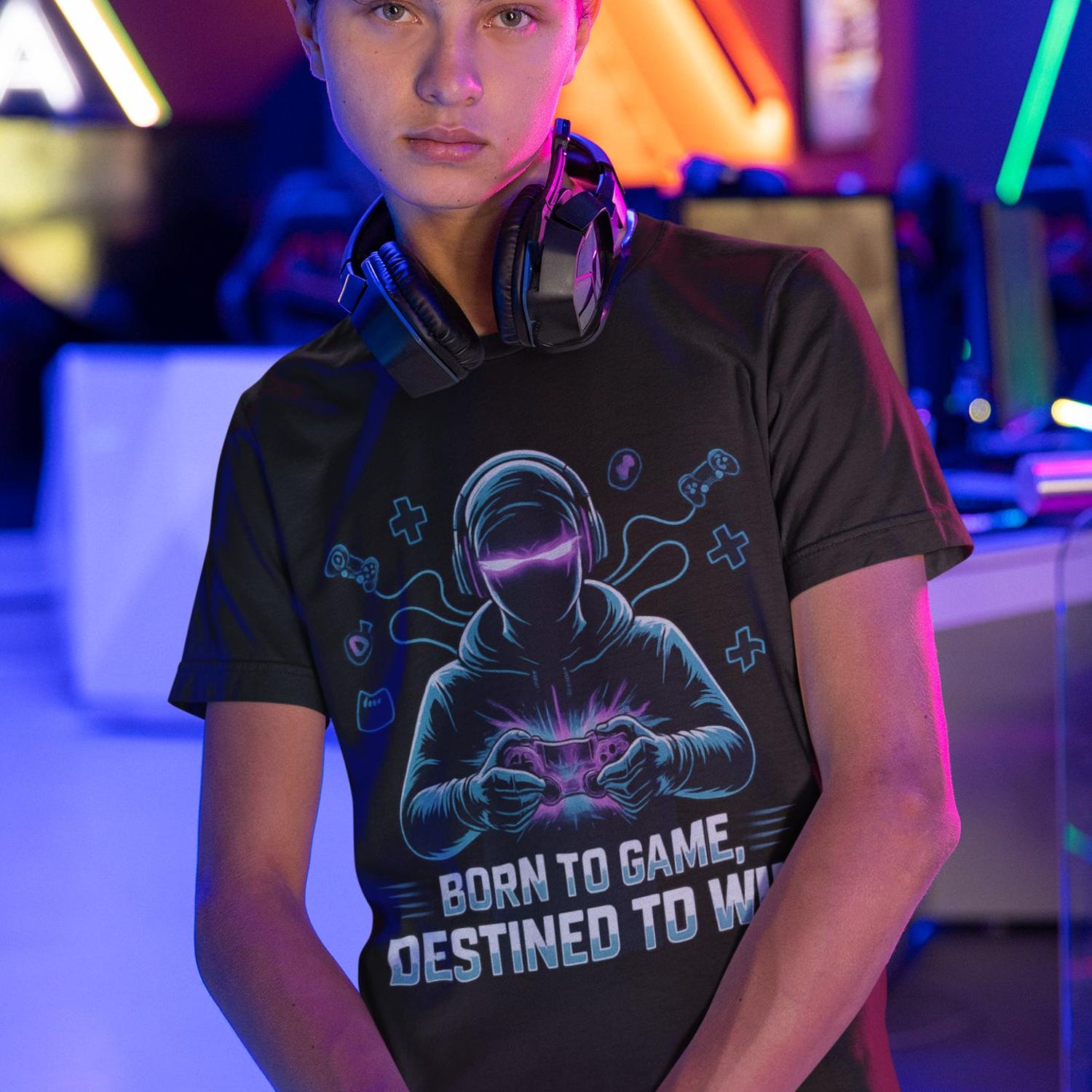 Born to Game T-Shirt: Neon Gaming Graphic Tee