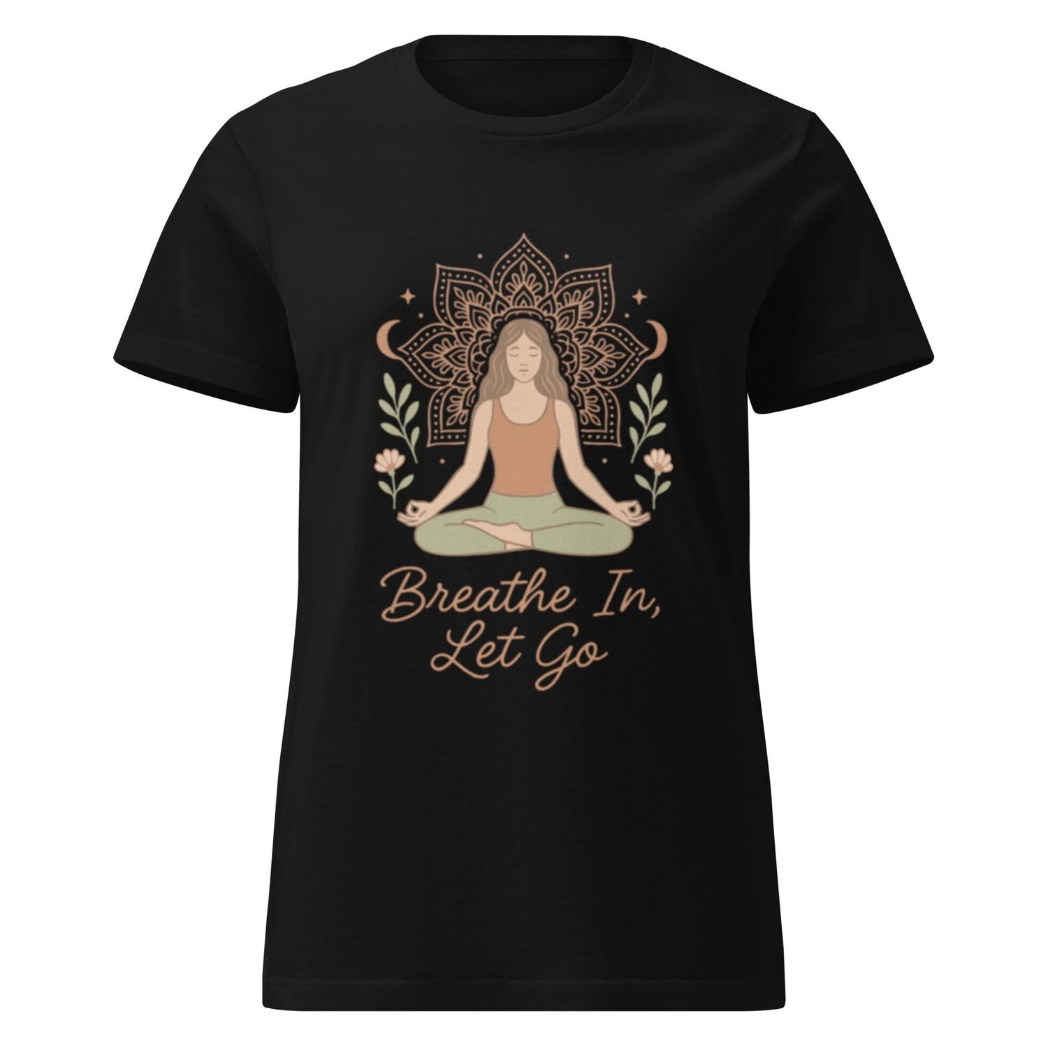 Breathe In Let Go Shirt: Boho Yoga Meditation Tee for Mindful Living