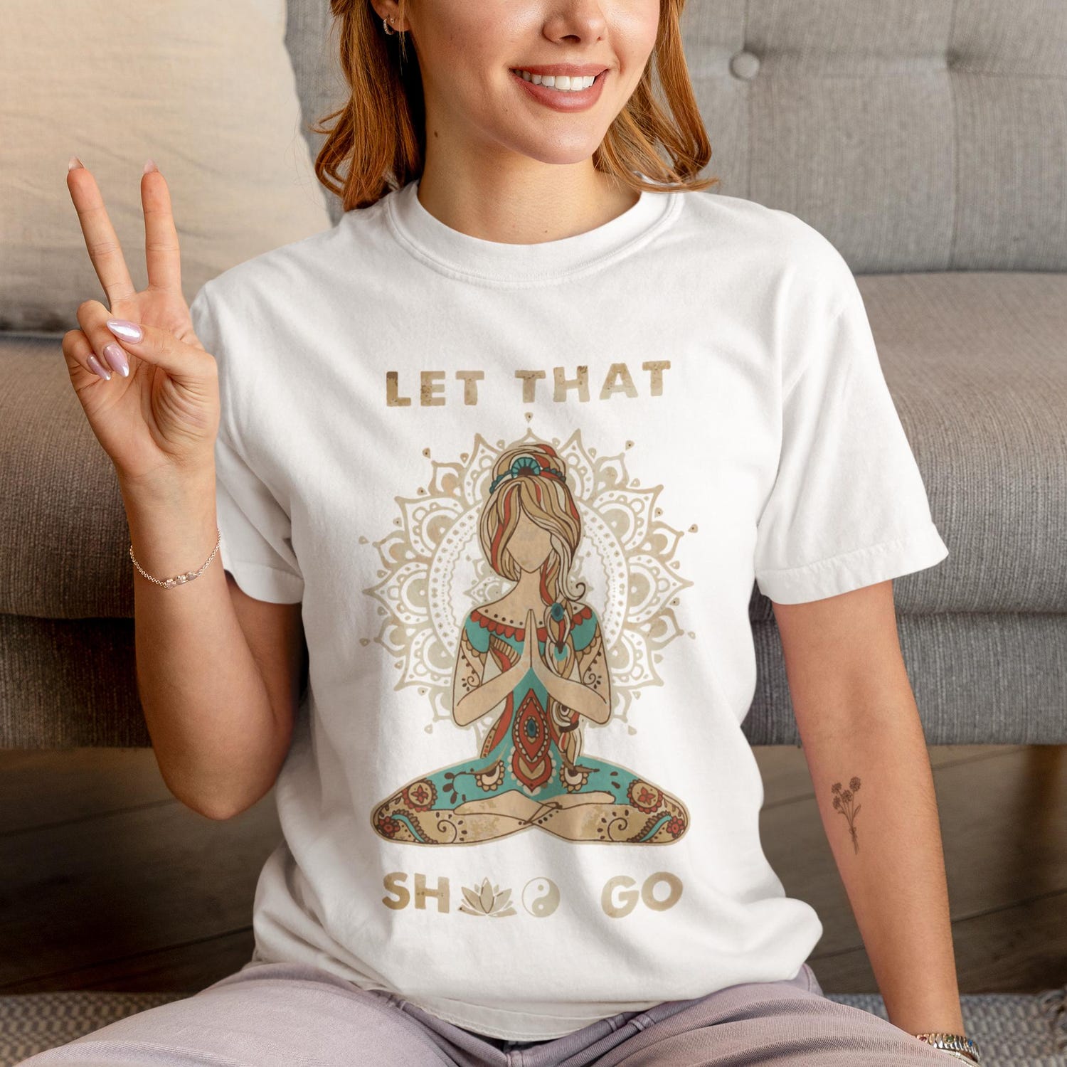 Comfort Colors Boho Yoga T-Shirt: Funny Zen Spiritual Gift for Yogis