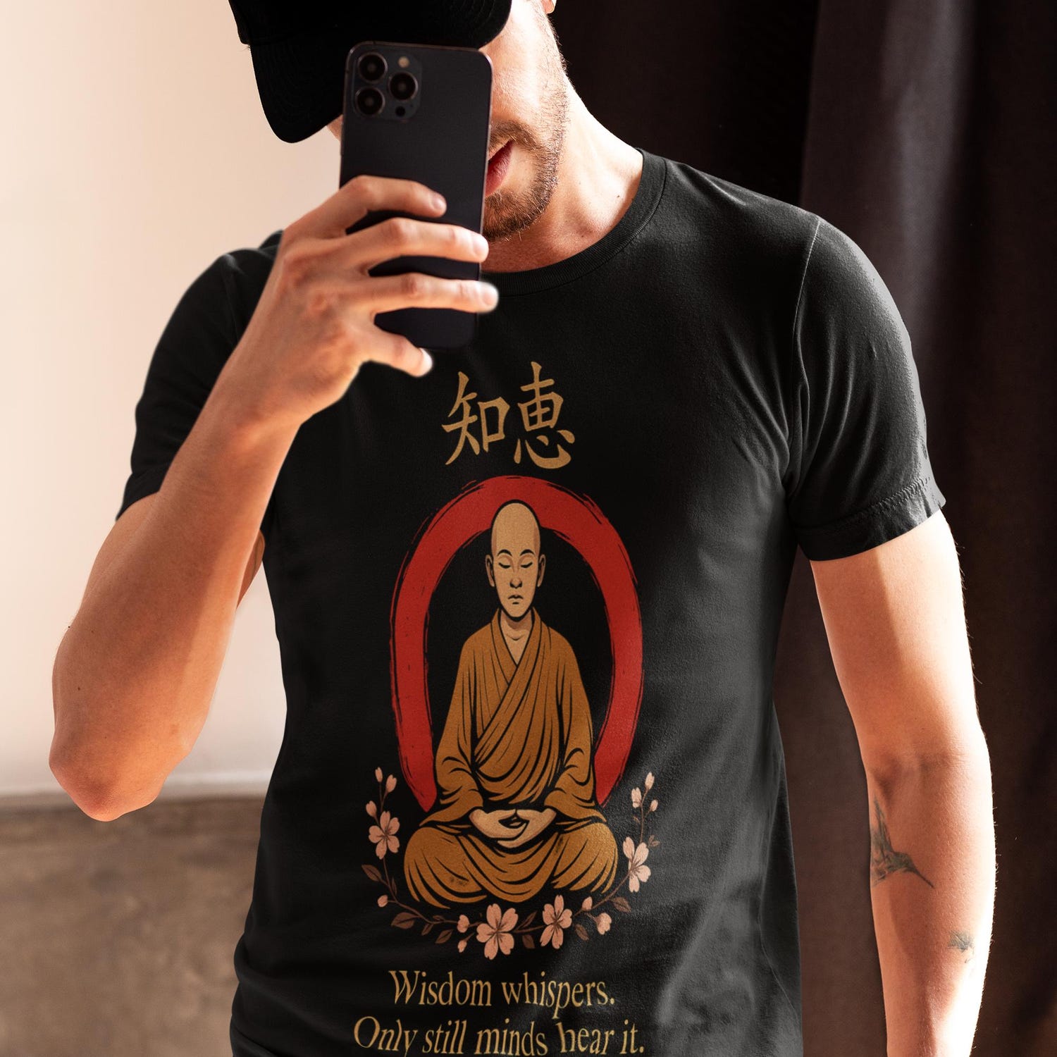 Zen Buddhist Quote T-Shirt | Wisdom Monk Enso Circle Still Mind Meditation Spiritual Design Tee