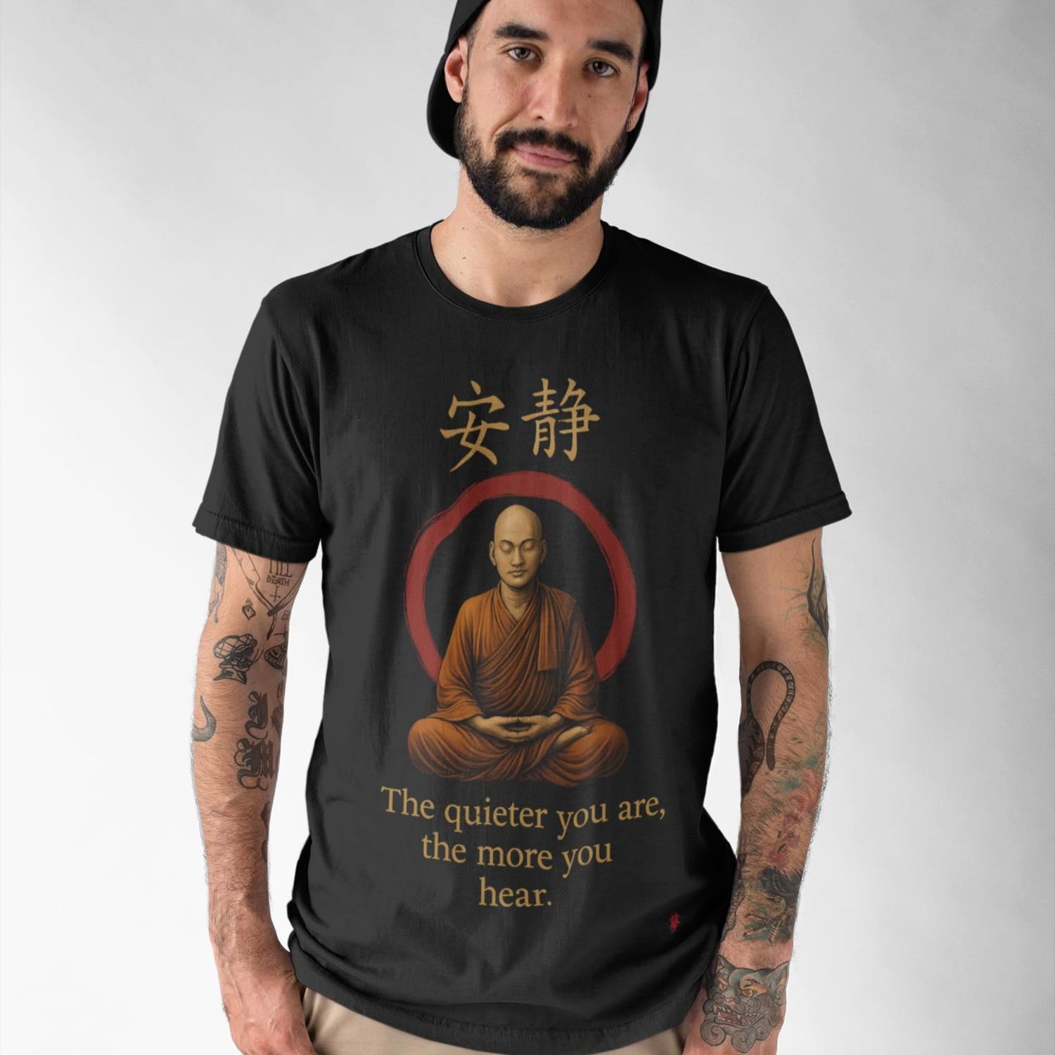 Zen Monk T-Shirt | Japanese Kanji Meditation Quote Tee
