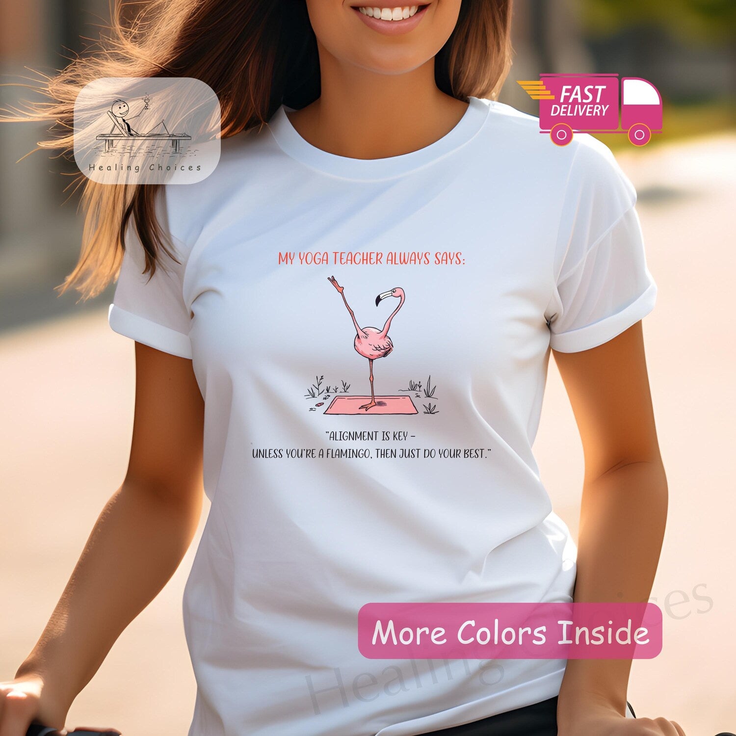 Funny Yoga Teacher Flamingo Pose T-Shirt | Unisex Cotton Tee