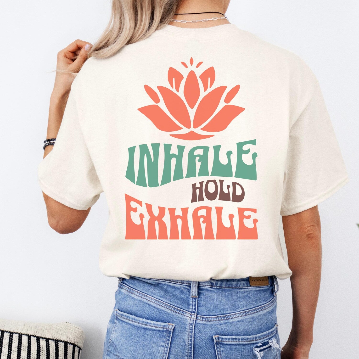 Yoga breath technic T-Shirt, Backprint, S-2XL: different colors
