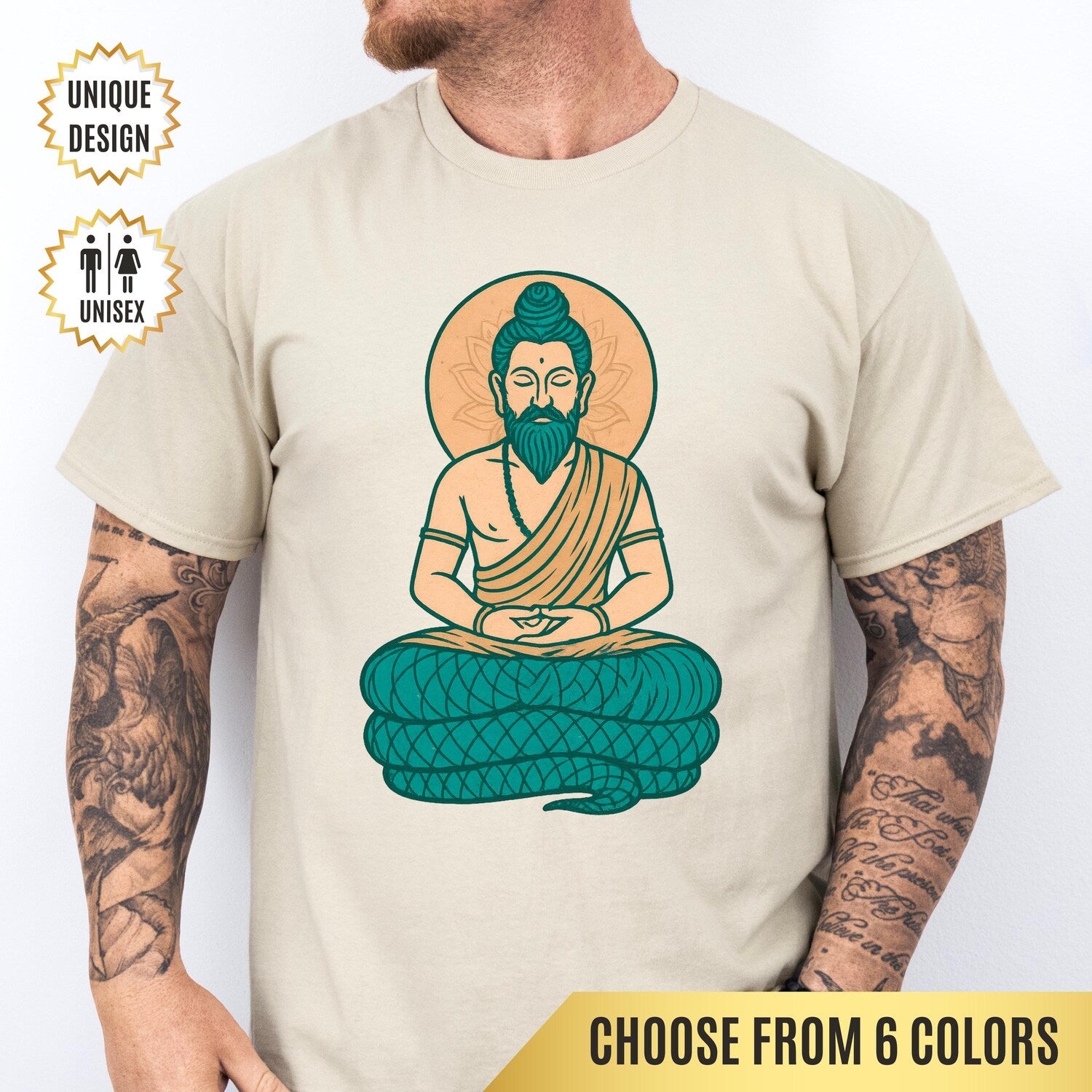 Patanjali T-Shirt Gift for Yogis & Mindfulness: Yoga Sutras Meditation Hindu Sage Tee