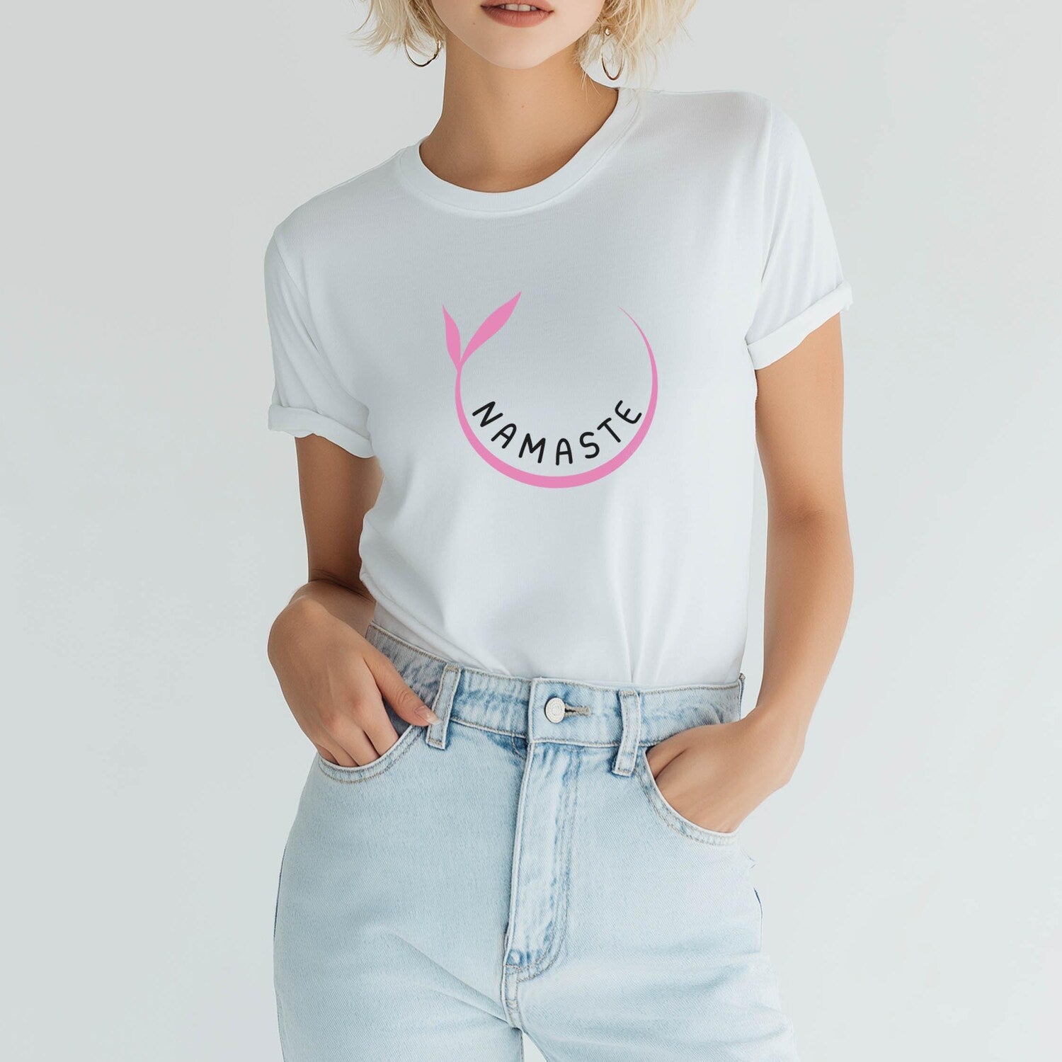 Namaste Yoga T-Shirt | Mindfulness Meditation Spiritual Wellness Minimalist Lover Boho Tee Gift