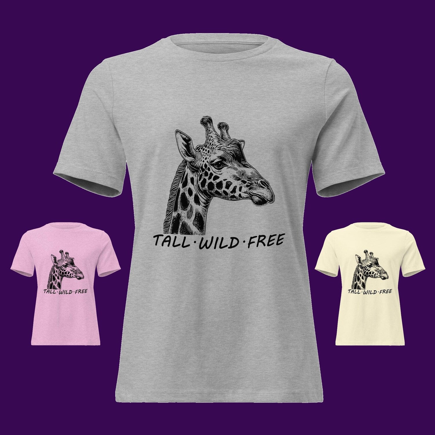 Womenâs Giraffe Graphic Tee | Relaxed Inspiring Quote Shirt