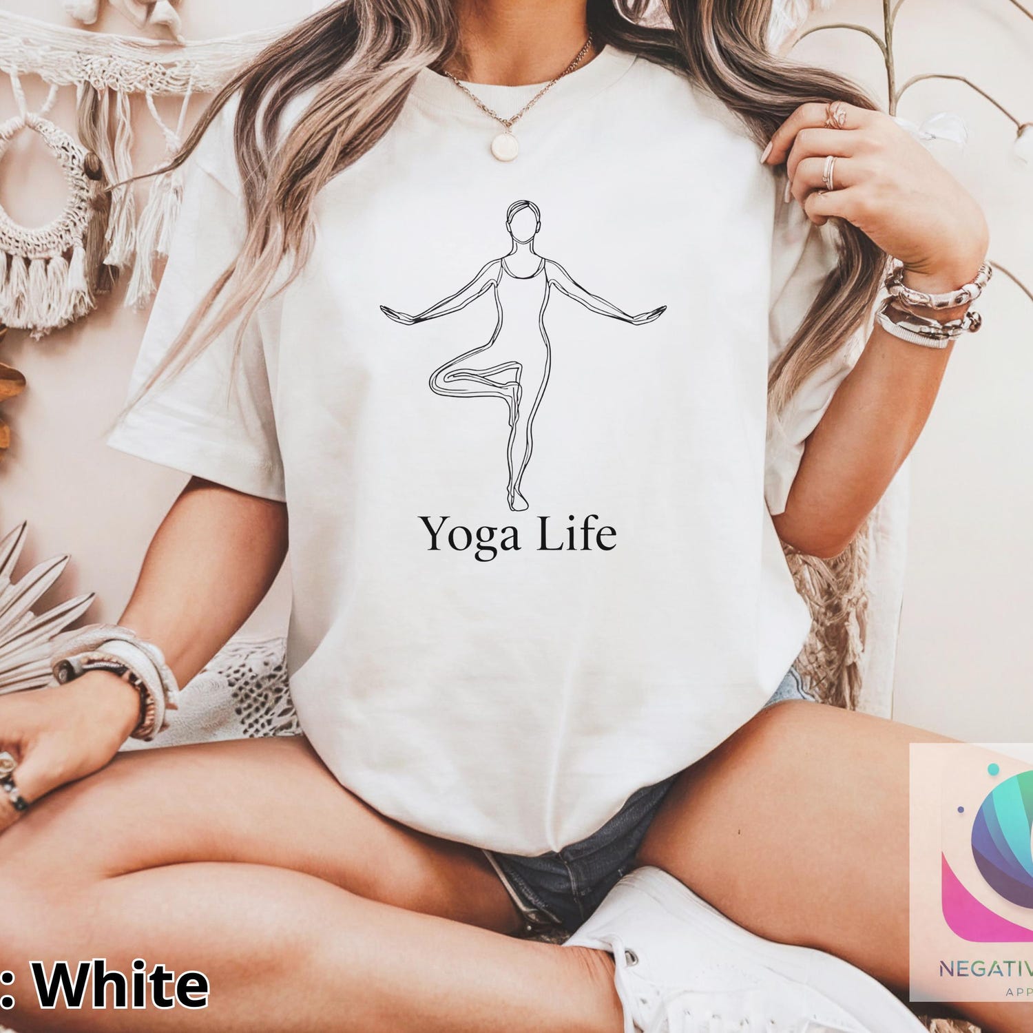 Yoga Life T-Shirt | Meditation Tree Pose Minimalist Serene Fitness Apparel Tee