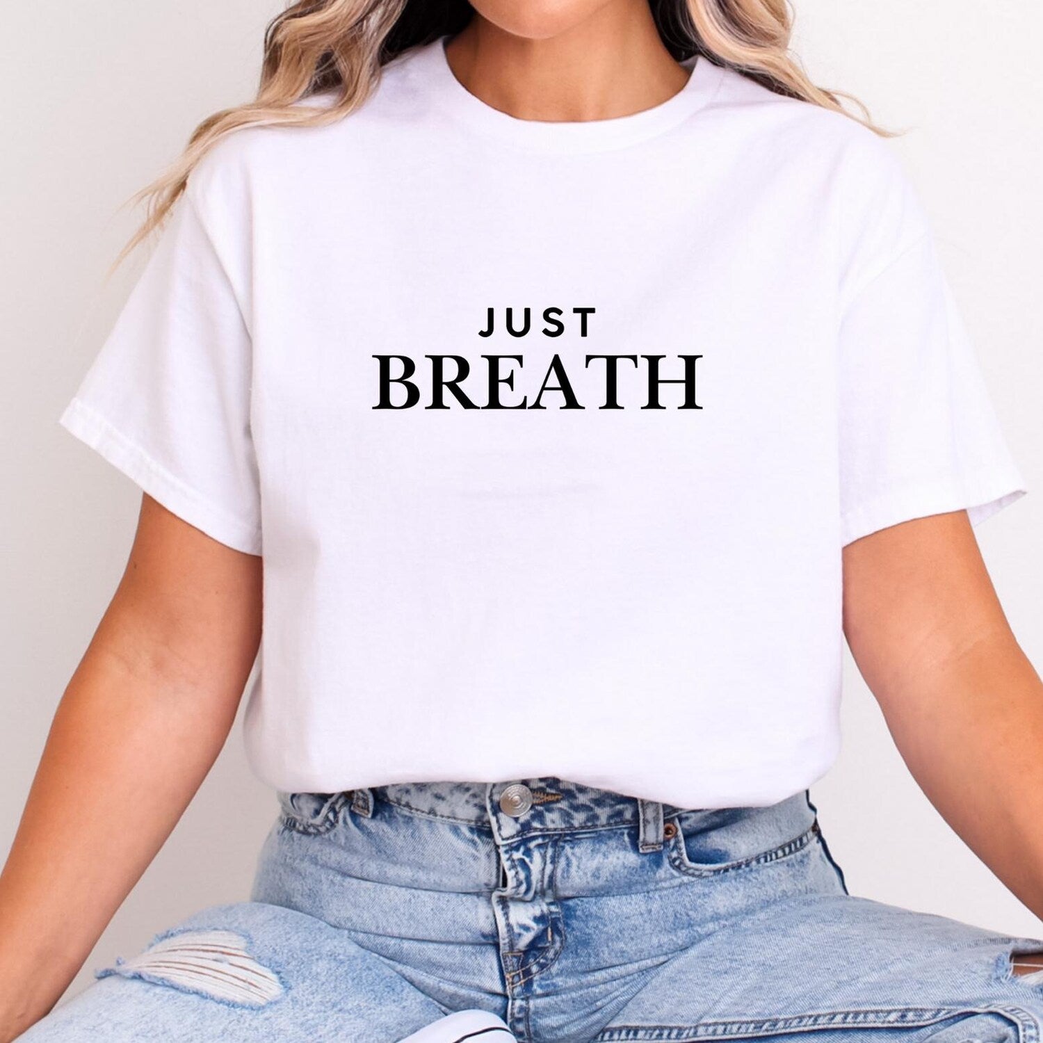 Comfort Colors Just Breathe T-Shirt | Mindfulness Quote Yoga Shirt Tee