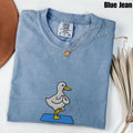 Embroidered Yoga Duck Comfort ColorsÂ® Shirt, Funny Yoga Lover Tee, Meditation Mindfulness Top, Duck Yogi Graphic, Yoga Class Gift, Namaste