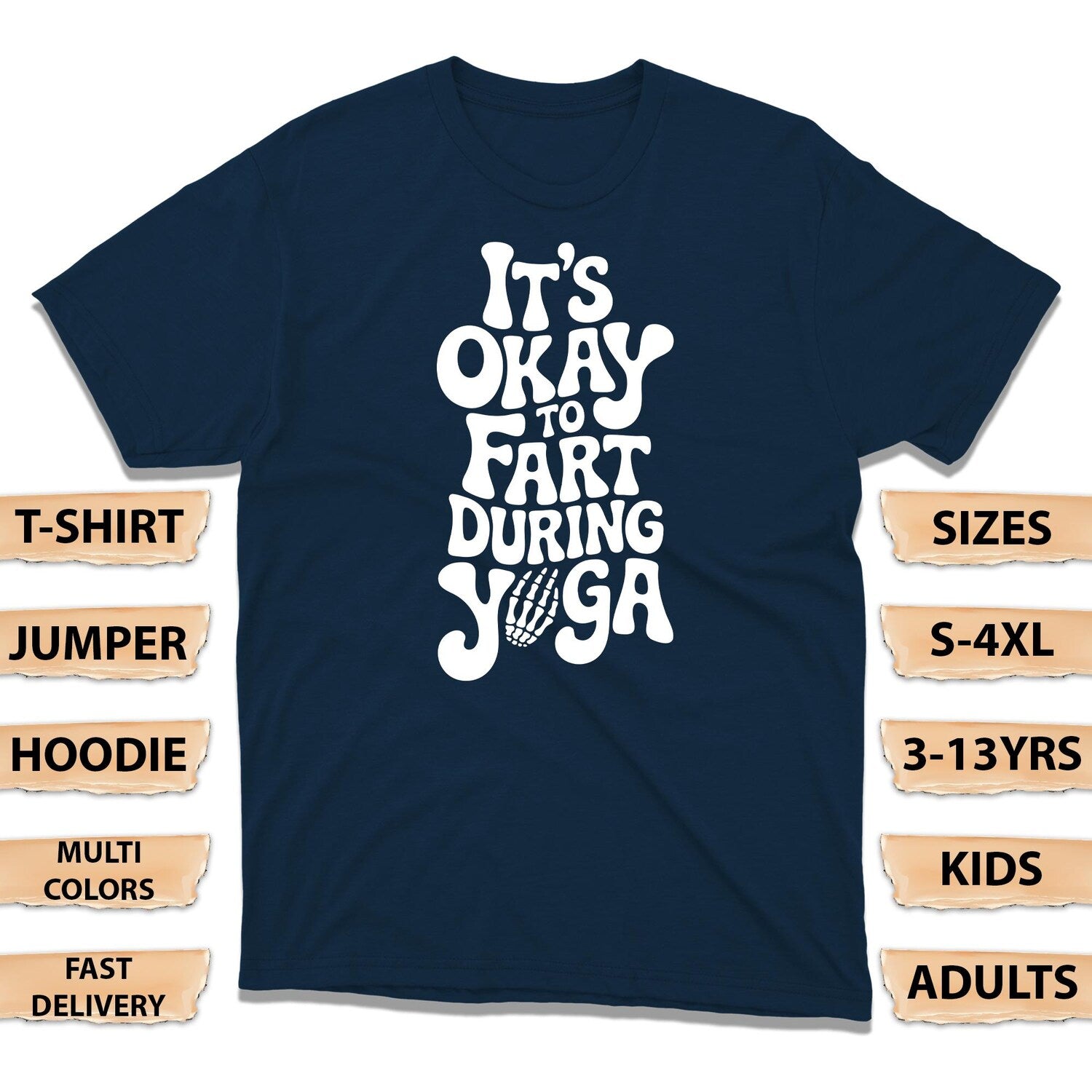 Itâs Okay To Fart During Yoga T-Shirt: Funny Retro Lettering Tee Gag Gift Shirt