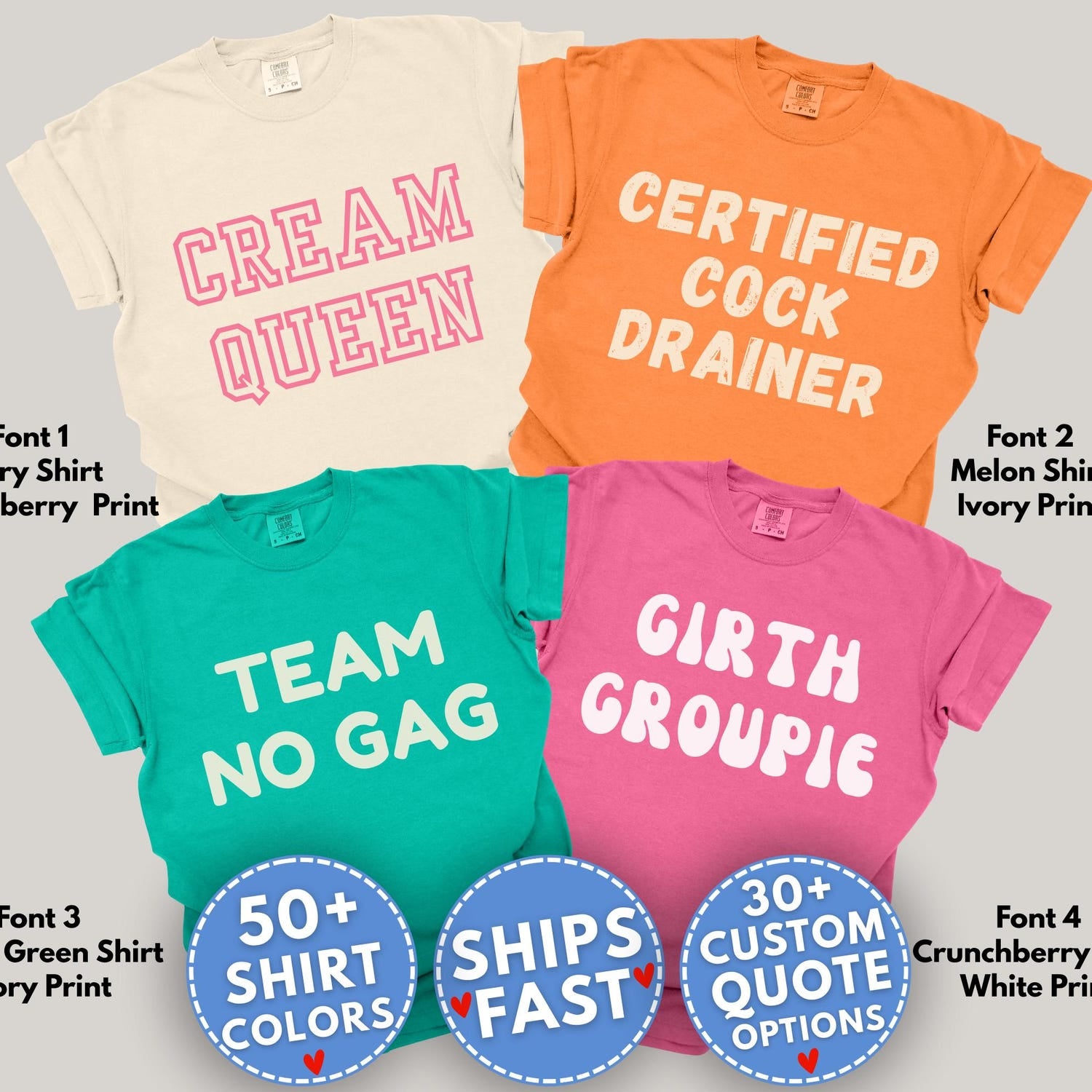 Cream Queen Inappropriate Shirt for Group Funny Girls Weekend Trip Tee Adult Humor Offensive T-Shirts Unhinged Bachelorette Party Game Night