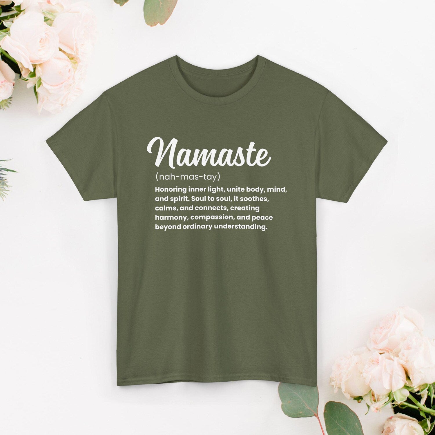 Namaste Unisex Heavy Cotton Tee: Mindful Style for Yoga Lovers, Meditation Shirt Gift