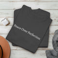 Peace Over Perfection Minimalist Tee: Calm Mindset T-Shirt, Self Care Positivity Gift