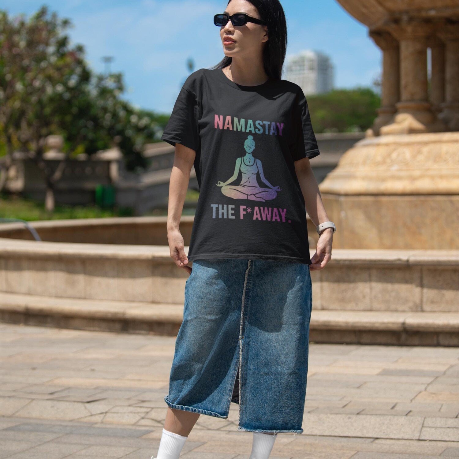 Namastay The F Away Funny Yoga Quote Unisex Shirt: Spiritual & Sassy Gift