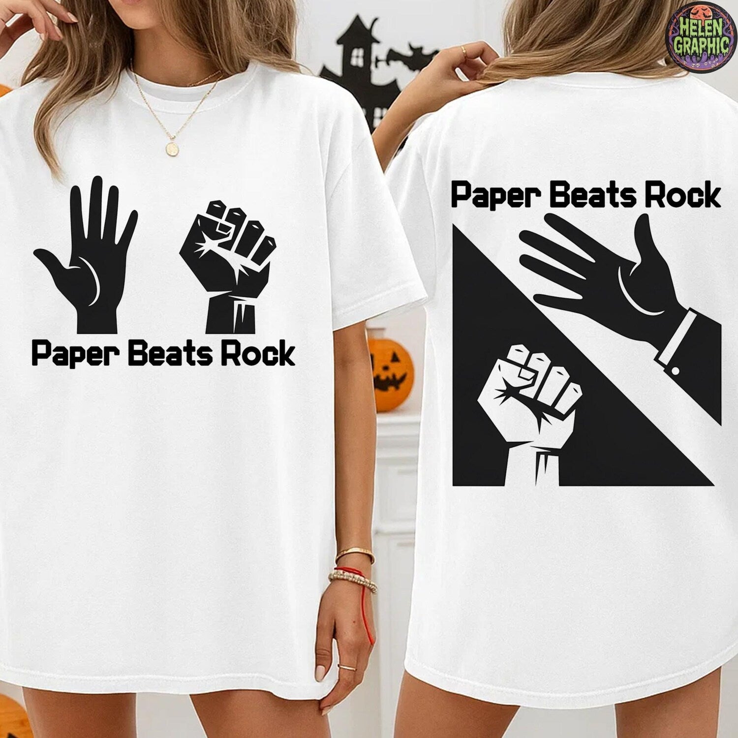 Comfort Colors® Rock Paper Meme Shirt, Paper Beats Rock Shirt, Scissors Game Shirt, Funny Dark Humor Shirt, Group Matching Shirt