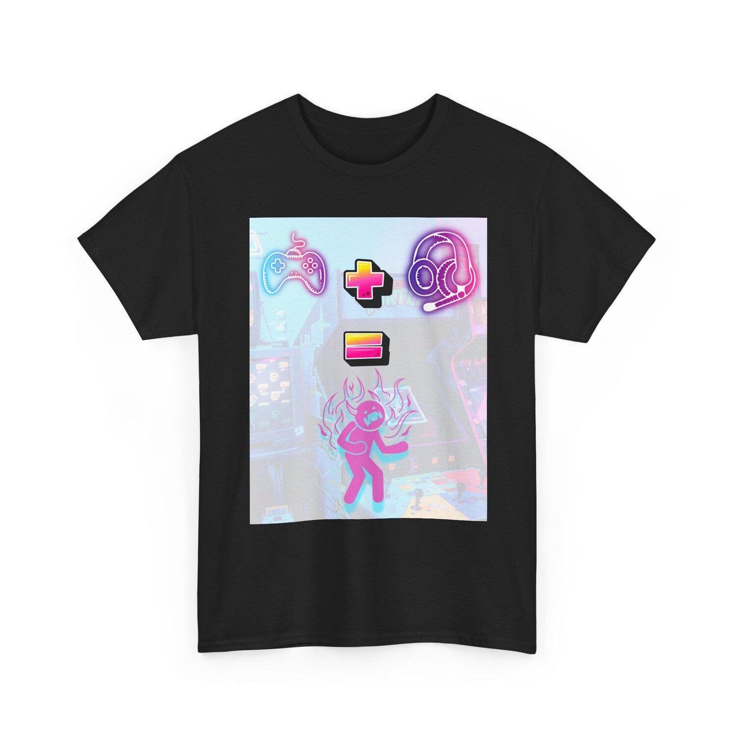 Funny Neon Gamer Unisex Heavy Cotton Tee, Rage T-Shirt, Gaming Gift, Video Game Shirt, Gamer Birthday Present, Geeky Tee