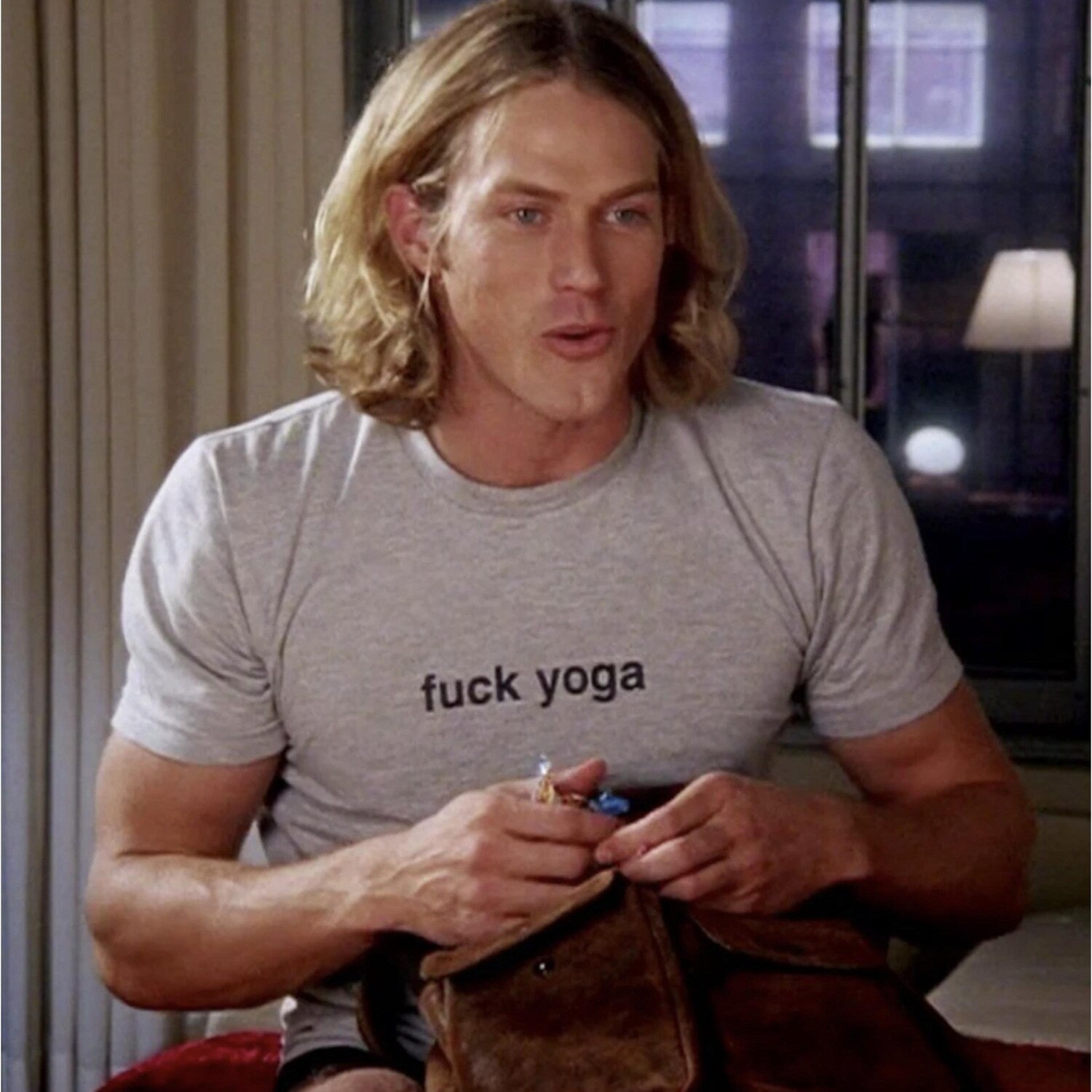 Funny Sarcastic 'Fck Yoga' T-Shirt: Ironic Gym Tee for Humor