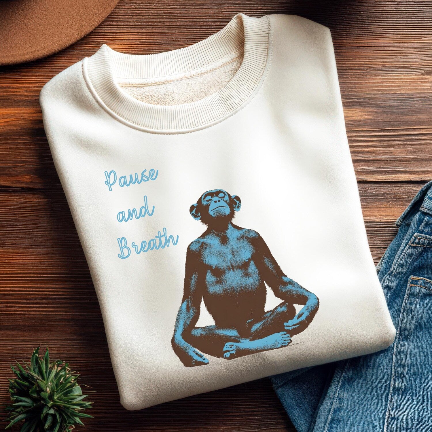 Pause Breath Monkey Shirt | Funny Yoga Meditation Relax Mindfulness Chill Spiritual Humor Zen Animal Yoga Frog Tee Men Women Gift Tee