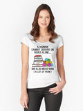 A Woman Cannot Survive On Books Alone She Also Needs Yarn Fitted Scoop T Shirt T Shirt Viral US Style Hot Search US