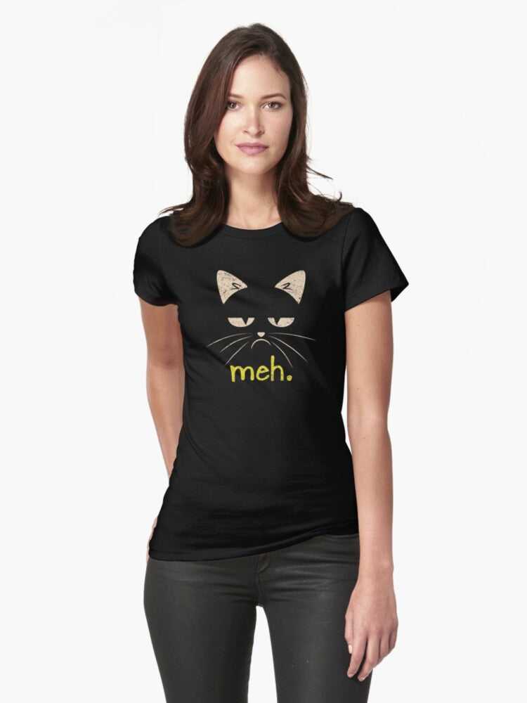 Meh Cat Fitted T Shirt T Shirt Streetwear Style Hot Right Now
