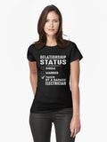 Relationship Status Taken By A Badass Electrician Fitted Shirt T Shirt Premium Print