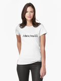 Dev Null Funny Black Text Design For Linux Unix Geeks Nerds Fitted T Shirt T Shirt Gift Ready