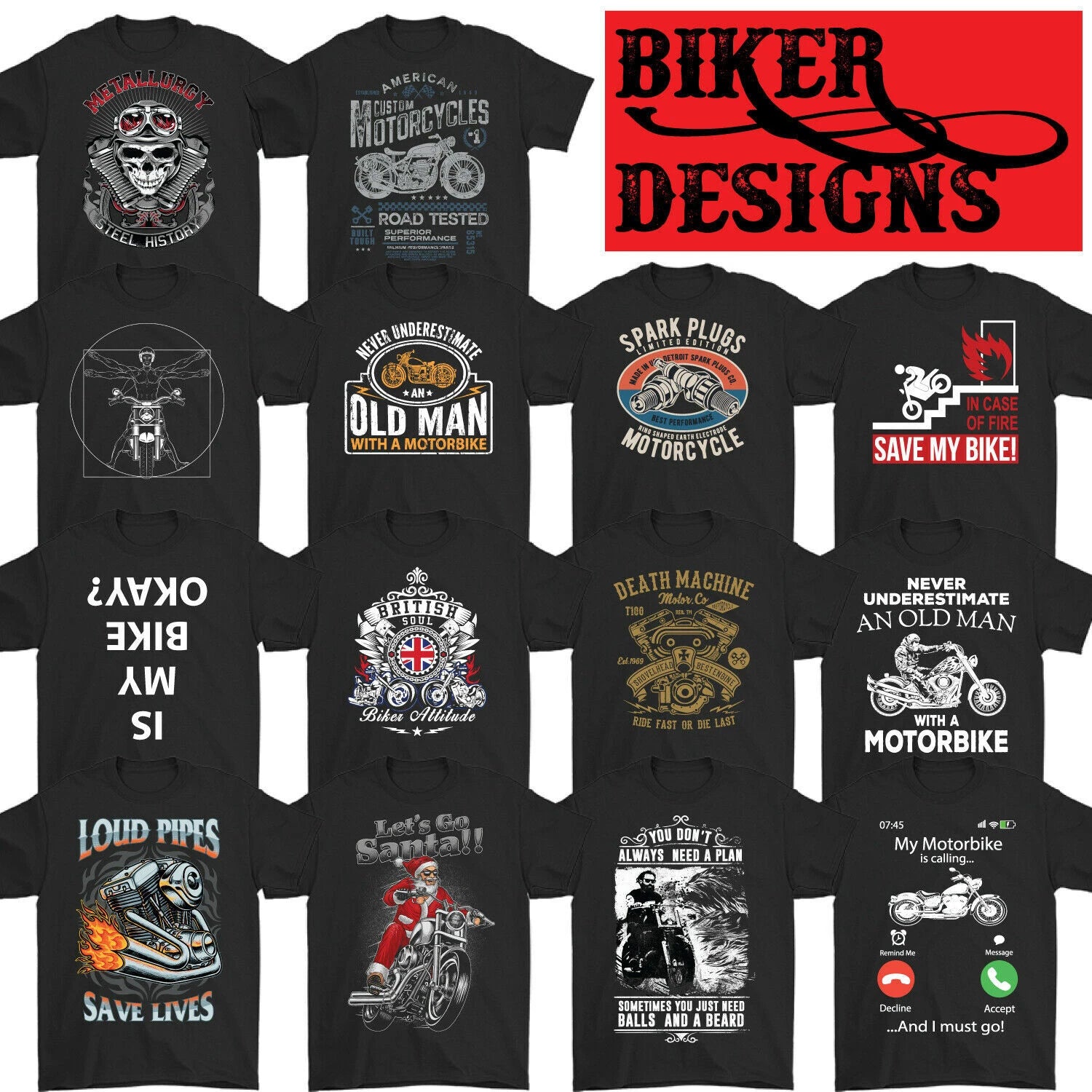 Biker Tshirt Motorbike Motorcycle Cafe Racer Chopper Bike Mens Funny Skull Top T-Shirt | Classic Streetwear | Trending Fashion Apparel